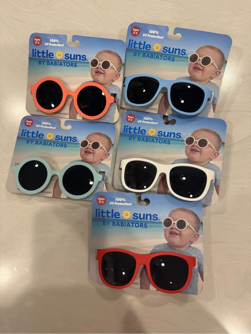 Babiators Little Suns Kids Sunglasses — 5 pair bundle ages 0-2yr
